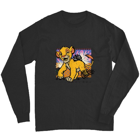 Disneyss The Lion King 30th Anniversary Wood Block Style Simba Long Sleeves