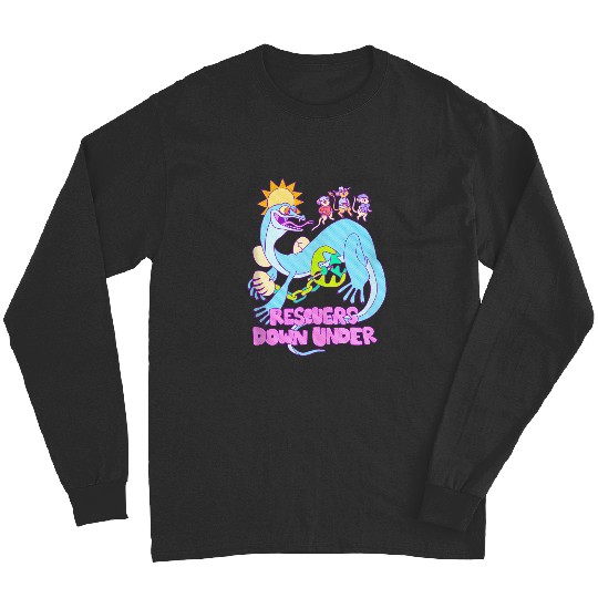 Disneyss The Rescuers Down Under Vintages Retro Lizard Doodle Long Sleeves