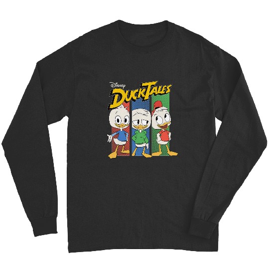 Disney DuckTales Dewey Huey Louie Vertical Panels Logo Long Sleeves