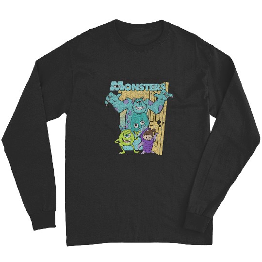 Womens Disney Pixars Monsters Inc. Mike Sully Boo Group VNeck Long Sleeves