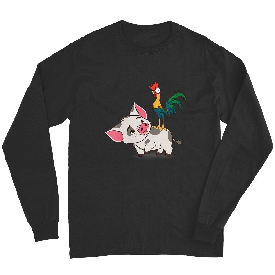 Disneyss Moana Pua And Hei Hei Having Fun Big Chest Portrait Long Sleeves