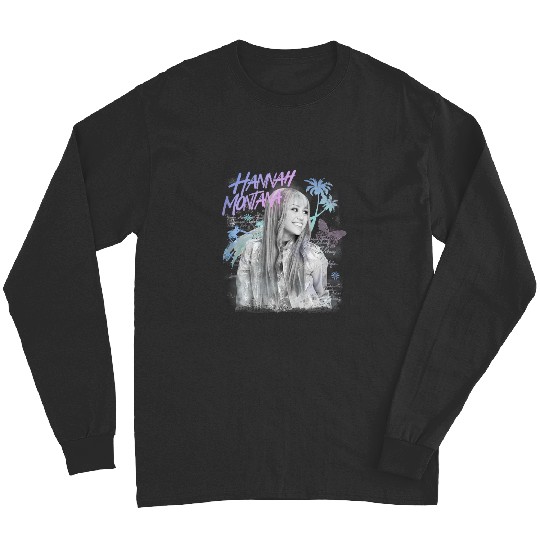 Disneyss Hannah Montana Iconic Teen Idol Big Chest Portrait Long Sleeves