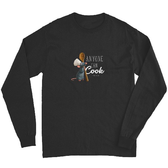 Disney Pixars Ratatouille Remy Anyone Can Cook Quote T-Shirt Long Sleeves