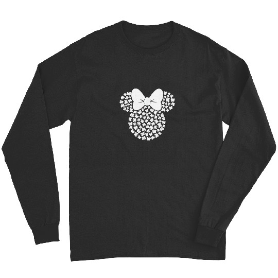 Disney Minnie Mouse Icon White Shamrocks St. Patrick's Day T-Shirt Long Sleeves