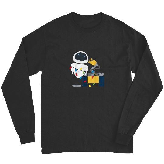 Disney Pixars Wall-E Eve Christmas Light Wrap Graphic Short Sleeve T-Shirt Long Sleeves