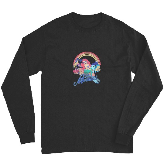 Disney Little Mermaid Pastel Rainbow Retro Premium T-Shirt Premium T-Shirt Long Sleeves