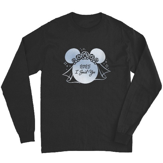 Womens Disney I Said Yes Proposal Engagement Bridal Veil Minnie 25 Long Sleeves