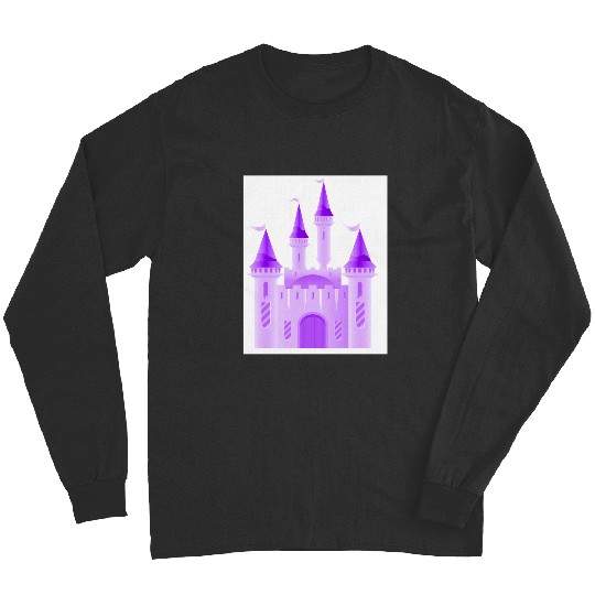 Sleeping Beauty Castle Cinde Castle Disney Princess Palace purple violet magenta Long Sleeves