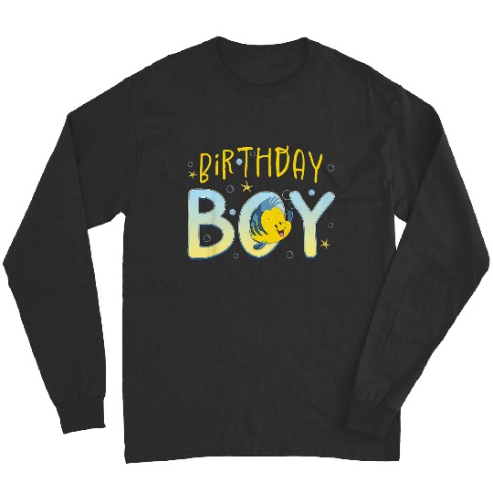 Kids Disneyss The Little Mermaid Birthday Boy Cute Flounder Youth Long Sleeves