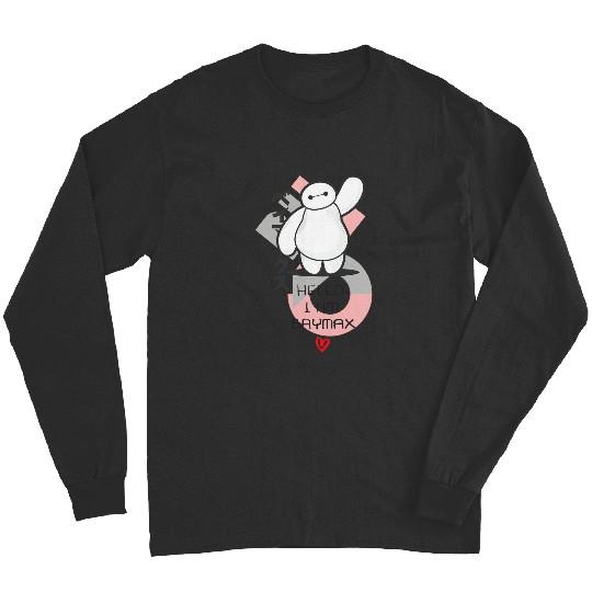 Disney Big Hero 6 Hello I Am Baymax Cute Kanji Logo Long Sleeves