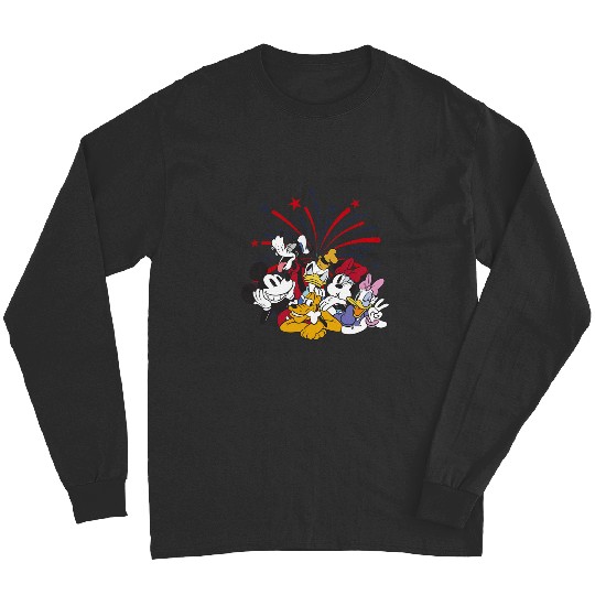 Disney Mickey and Friends 4th Of July Group Fireworks Long Sleeves