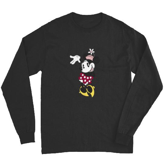 Disney Minnie Mouse Waving Pose Cute Flower Hat Portrait Long Sleeves