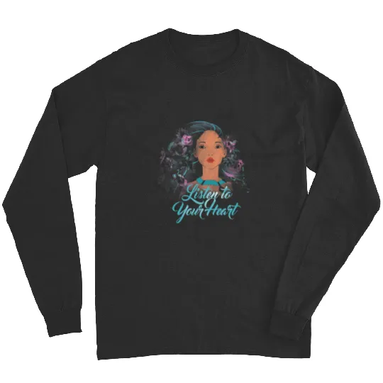 Disney Pocahontas Listen To Your Heart Watercolor Portrait Long Sleeves