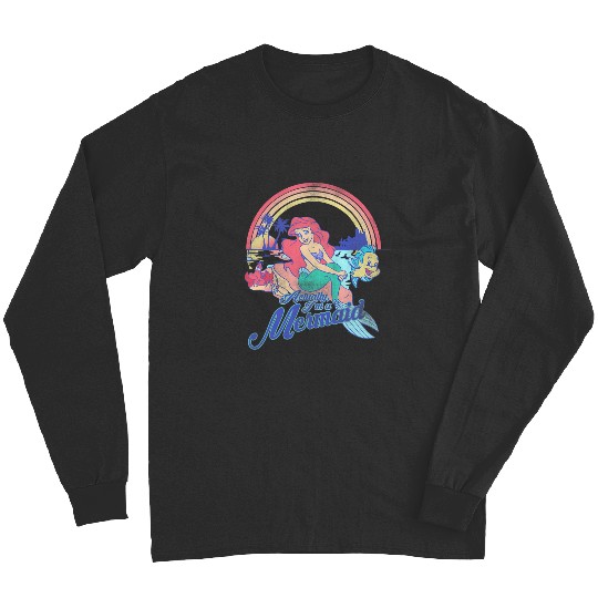 Disney The Little Mermaid Pastel Rainbow Retro Long Sleeves