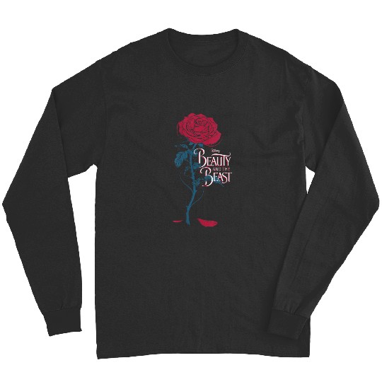 Disneyss Beauty And The Beast Fallen Rose Petals Logo Long Sleeves