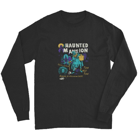 Retro The Haunted Mansion Ghosts Halloween Disney Spooky Month Spooky Season Essential T-Shi Long Sleeves