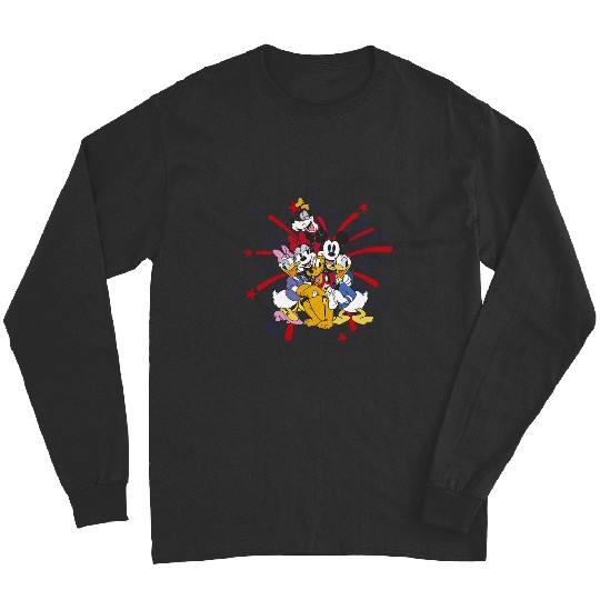 Disney Mickey Classic 4th Of July Fireworks Group Hug Long Sleeves