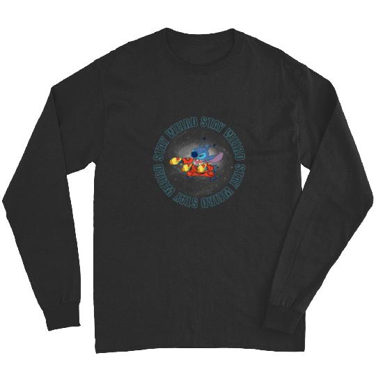 Stitch And Toothless T-Shirt Disney Stay Weird Stitch Space Long Sleeves