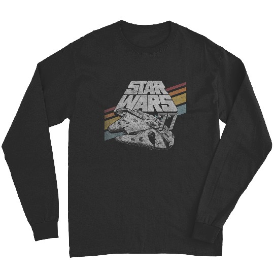 Star Warss Millennium Falcon 77 Retro Diagonal Stripe Disneyss+ Long Sleeves