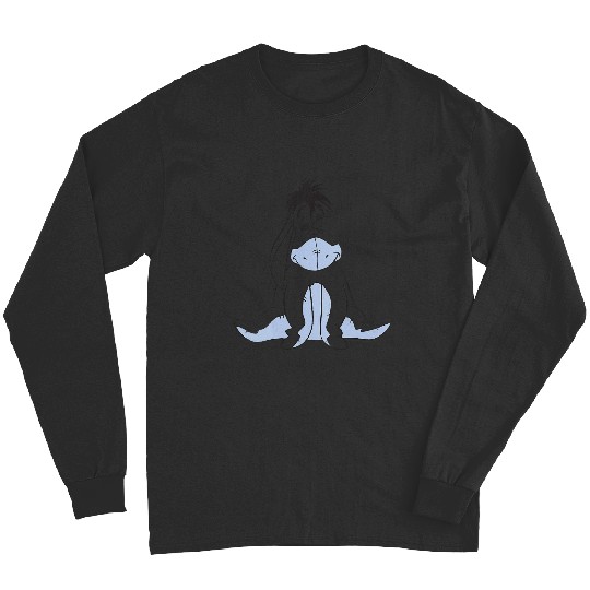 Womens Disney Winnie The Pooh Eeyore Simple Sketch Portrait VNeck Long Sleeves