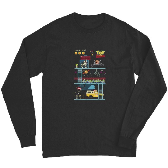 Disneyss Pixars Toy Story 8 bit Video Game Scene Long Sleeves