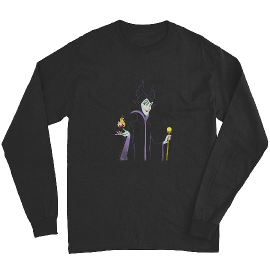 Disneyss Sleeping Beauty Maleficent Outline Flame Long Sleeves