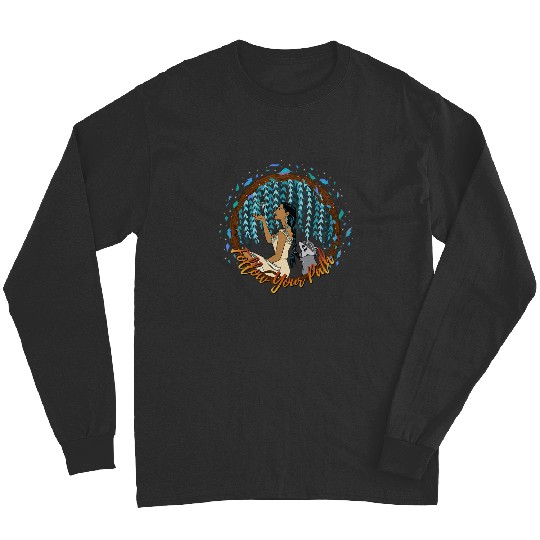 Disney Pocahontas Follow Your Path Circle Text Pullover Hoodie Long Sleeves