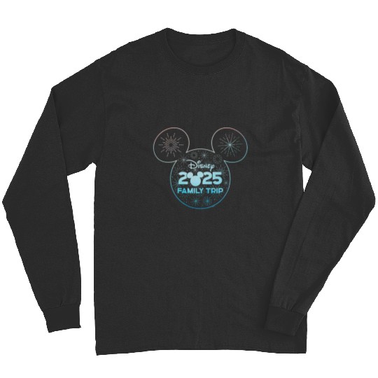 Disney Mickey Mouse Icon Fireworks Vacation Family Trip 2025 Long Sleeves