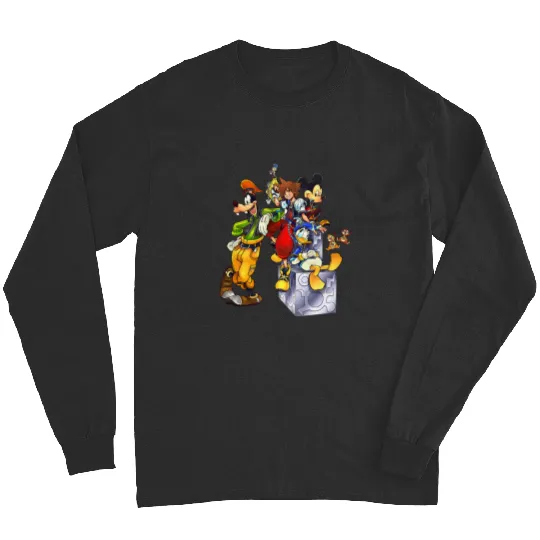 Disney Kingdom Hearts Goofy Mickey & Donald Sora Block Shot Long Sleeves