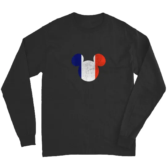 Disney Mickey Mouse Logo France Flag Fill Long Sleeves