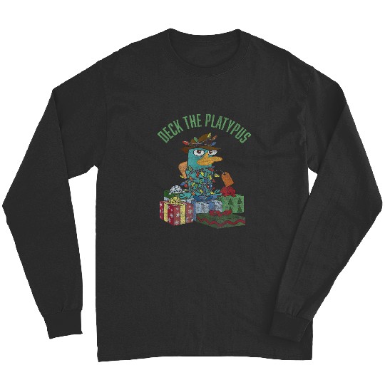 Disney Phineas and Ferb Christmas Perry Deck The Platypus Long Sleeves