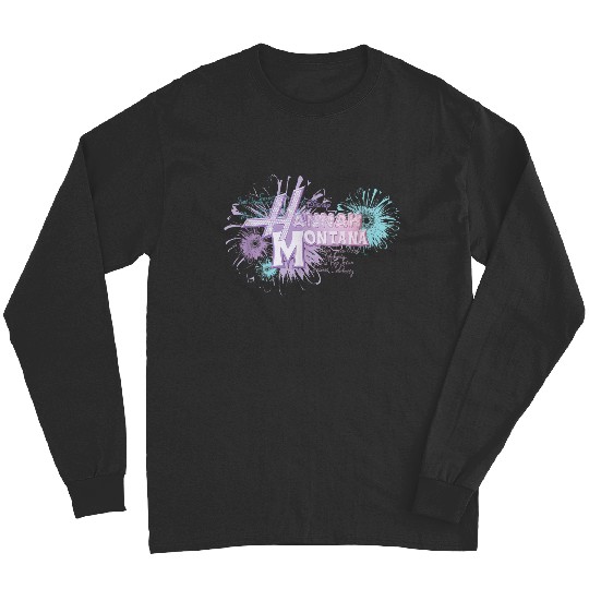 Discover Disney Hannah Montana Iconic Floral Big Chest Text Logo Long Sleeves