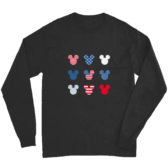 Discover Disney Mickey And Friends 4th Of July Red White & Blue Ears Long Sleeves