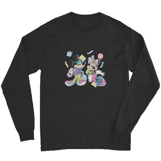 Discover Disney Mickey And Friends Mickey Minnie Retro 80s Style Long Sleeves