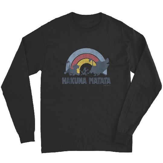 Disneyss The Lion King Hakuna Matata Distressed Rainbow Logo Long Sleeves
