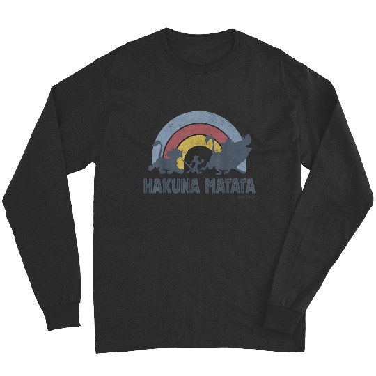 Disneyss The Lion King Hakuna Matata Distressed Rainbow Logo Long Sleeves