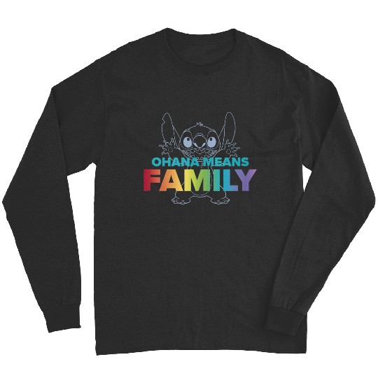 Disneyss Lilo Stitch Ohana Means Family Stitch Rainbow Pride Long Sleeves