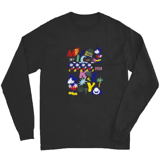 Disney Mickey Mouse Vintages Never Bored Long Sleeves