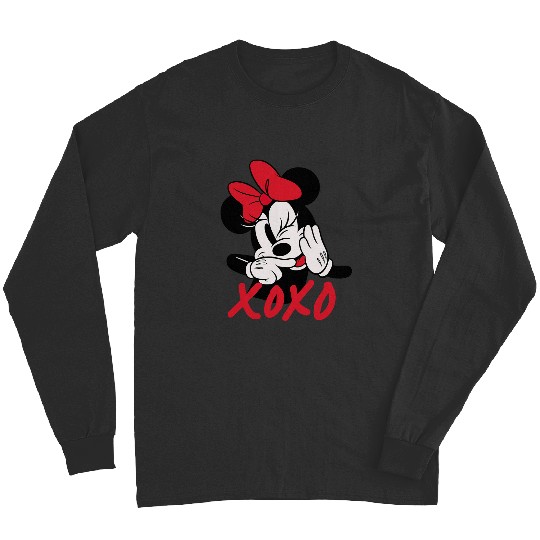 Discover Disney Minnie Mouse Cute Happy Wink XOXO Hugs and Kisses Long Sleeves