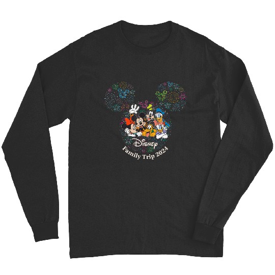 Discover Disney Mickey Friends Fireworks Vacation Family Trip 2024 Long Sleeves