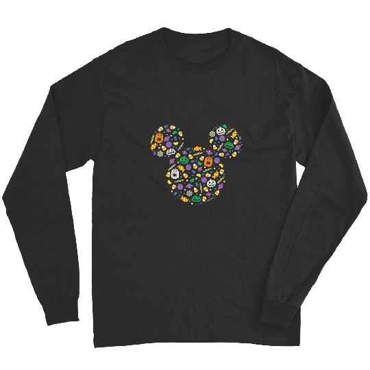 Disney Mickey Mouse Halloween Head Icon Pumpkins and Candy Long Sleeves