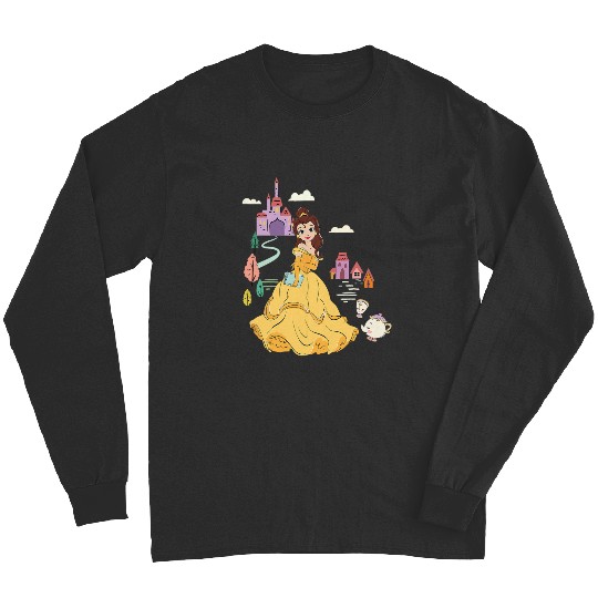 Disney Beauty and the Beast Belle & Mrs. Potts Floral Sketch Long Sleeves