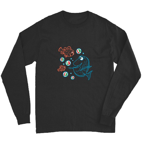 Discover Disney Pixar Finding Nemo Christmas Fa La La La Outline Logo Long Sleeves