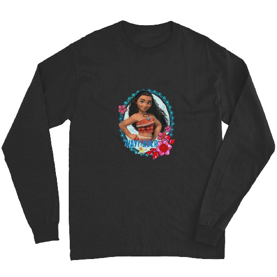 Disney Moana Wayfinder Brave Pose Tropical Flowe Long Sleeves