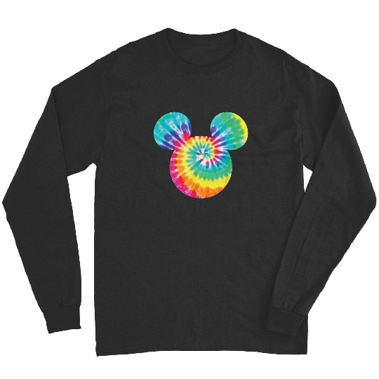 Disney Mickey Mouse Icon Rainbow Tie-Dye Short Sleeve T-Shirt Long Sleeves