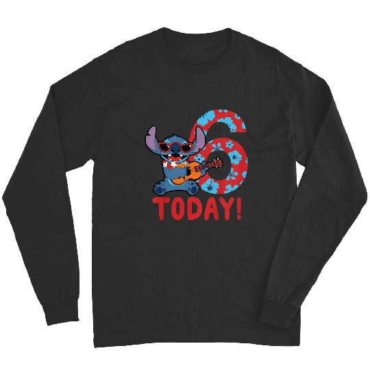 Kids Disney Lilo Stitch Tropical Birthday 6 Years Old Today Long Sleeves