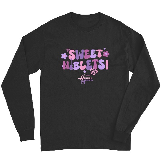 Discover Disney Hannah Montana Sweet Niblets Floral Chest Text Logo Long Sleeves