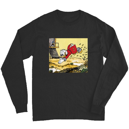 Disneyss Ducktales Scrooge Mcduck Swimming In Cash Long Sleeves