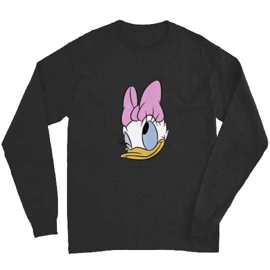 Disney Mickey And Friends Daisy Duck Face Small Pocket Logo Long Sleeves
