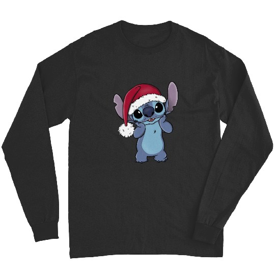 Disney Lilo Stitch Christmas Santa Hat Stitch Portrait_1 Merry Christmas 2024 Long Sleeves